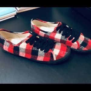 Red Plaid Sneakers